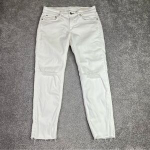 Rag & Bone Jeans Women's 26 White Skinny Low Rise Stretch Raw Hem
